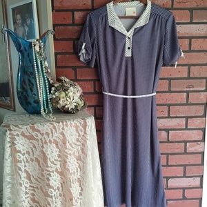 Vintage ILGWU Polka Dot & Stripes Dress